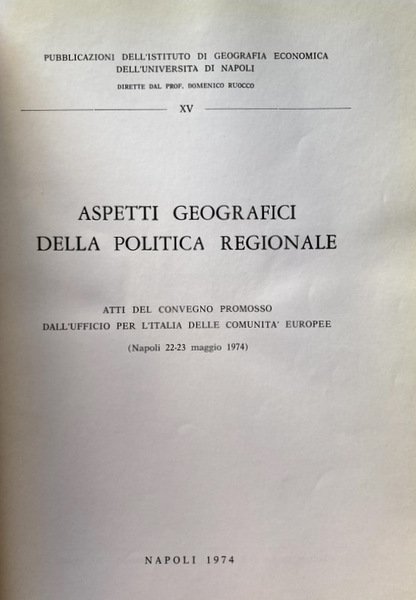 ASPETTI GEOGRAFICI DELLA POLITICA REGIONALE