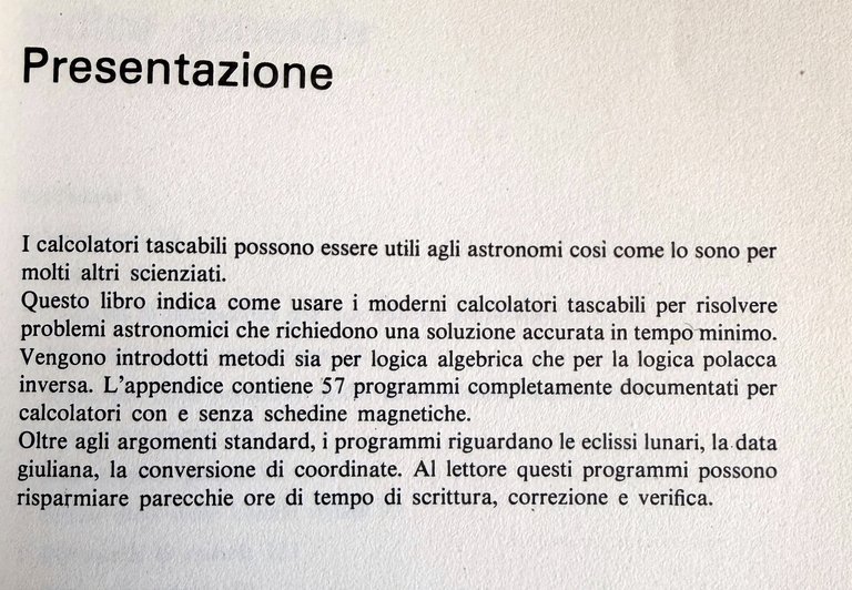 ASTRONOMIA CON IL CALCOLATORE TASCABILE. PROGRAMMI PER LOGICA POLACCA E … | Immagine Gallery 8