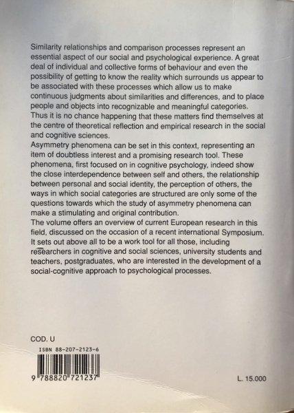 ASYMMETRY PHENOMENA IN INTERPERSONAL COMPARISON. COGNITIVE AND SOCIAL ISSUES