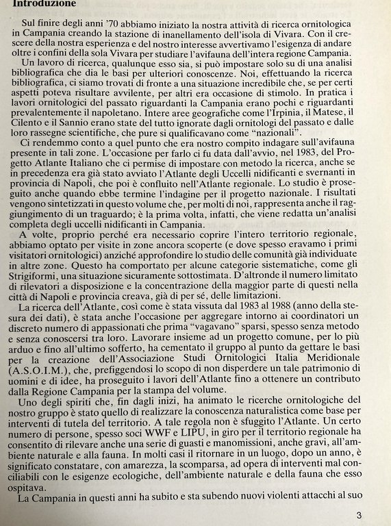 ATLANTE DEGLI UCCELLI NIDIFICANTI IN CAMPANIA (1983-1987)