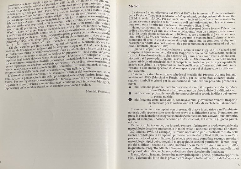 ATLANTE DEGLI UCCELLI NIDIFICANTI IN CAMPANIA (1983-1987)