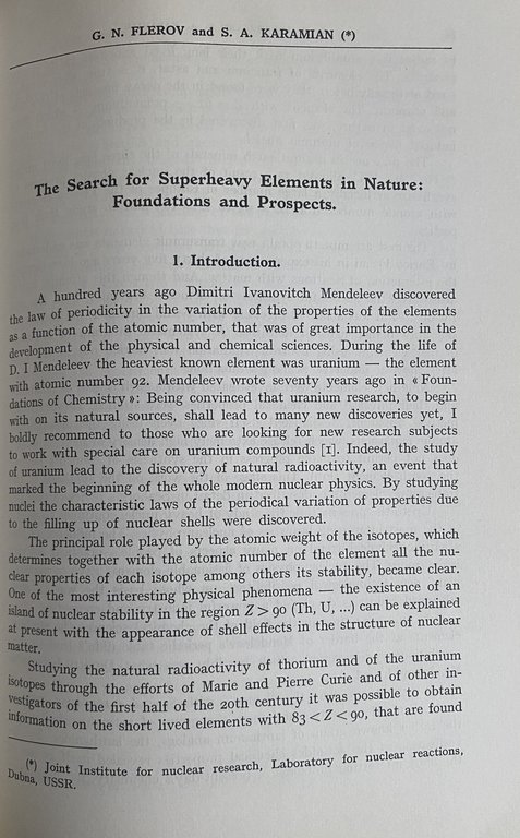 ATTI DEL CONVEGNO MENDELEEVIANO. PERIODICITÀ E SIMMETRIE NELLA STRUTTURA ELEMENTARE …
