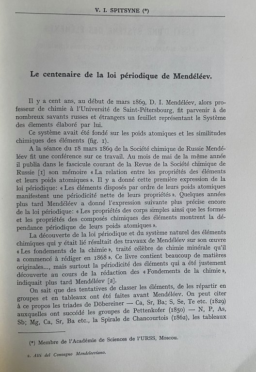 ATTI DEL CONVEGNO MENDELEEVIANO. PERIODICITÀ E SIMMETRIE NELLA STRUTTURA ELEMENTARE …