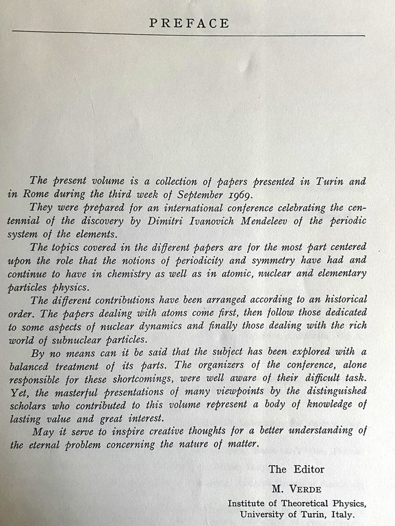 ATTI DEL CONVEGNO MENDELEEVIANO. PERIODICITÀ E SIMMETRIE NELLA STRUTTURA ELEMENTARE …