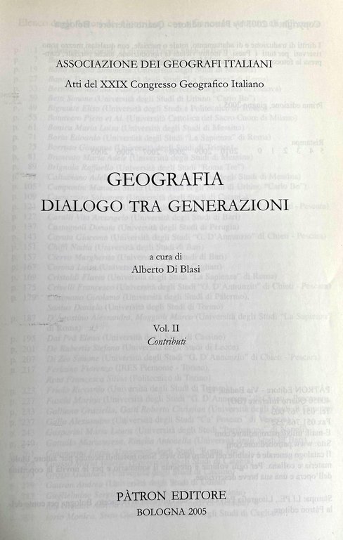 ATTI DEL XXIX CONGRESSO GEOGRAFICO ITALIANO GEOGRAFIA DIALOGO TRA GENERAZIONI. …