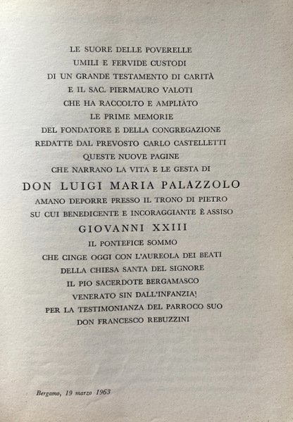 BEATO LUIGI MARIA PALAZZOLO, SACERDOTE SECOLARE FONDATORE DELLE SUORE DELLE …