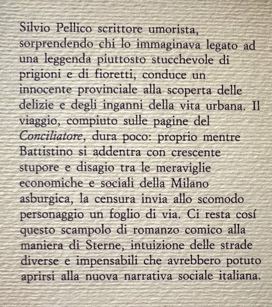 BREVE SOGGIORNO IN MILANO DI BATTISTINO BAROMETRO. A CURA DI …