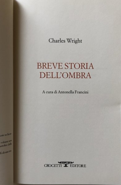 BREVE STORIA DELL'OMBRA