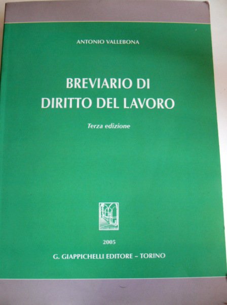 BREVIARIO DI DIRITTO DEL LAVORO