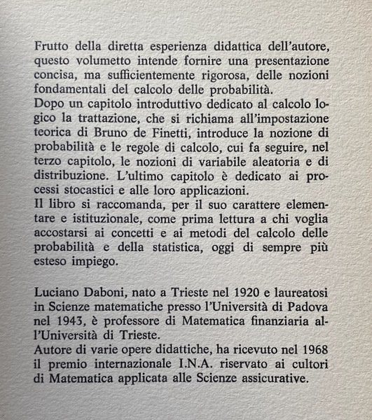 CALCOLO DELLE PROBABILITÀ