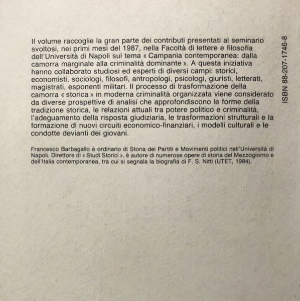 CAMORRA E CRIMINALITÀ ORGANIZZATA IN CAMPANIA