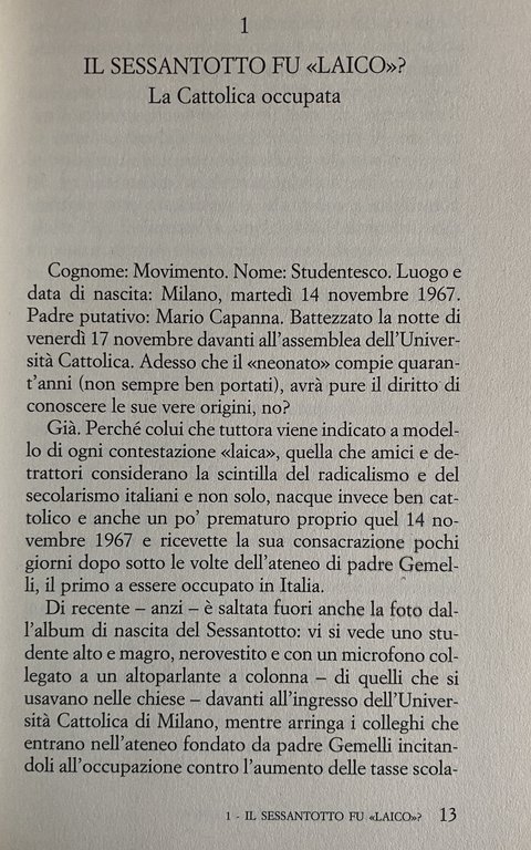 CANTAVAMO DIO È MORTO. IL '68 DEI CATTOLICI