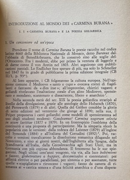 CARMINA BURANA E ALTRI CANTI DELLA GOLIARDIA MEDIEVALE TRASCELTI E …