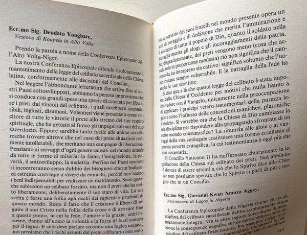 CELIBATO E MAGISTERO. INTERVENTI DEI PADRI NEL CONCILIO VATICANO II …