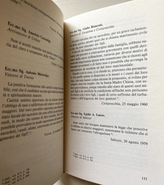 CELIBATO E MAGISTERO. INTERVENTI DEI PADRI NEL CONCILIO VATICANO II …