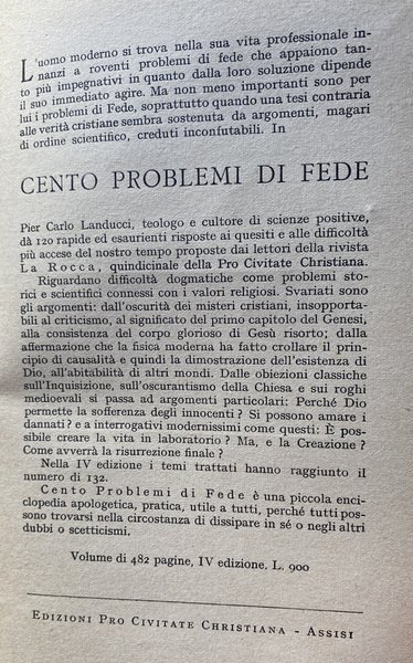 CENTO PROBLEMI DI COSCIENZA. A CURA DI DON GIOVANNI ROSSI