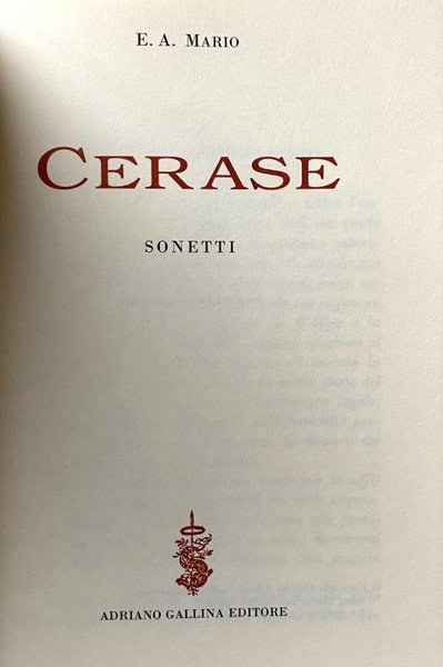 CERASE. SONETTI
