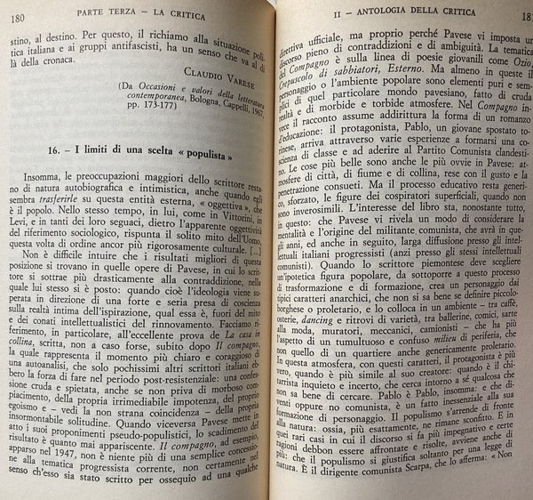 CESARE PAVESE. INTRODUZIONE E GUIDA ALLO STUDIO DELL'OPERA PAVESIANA. STORIA …