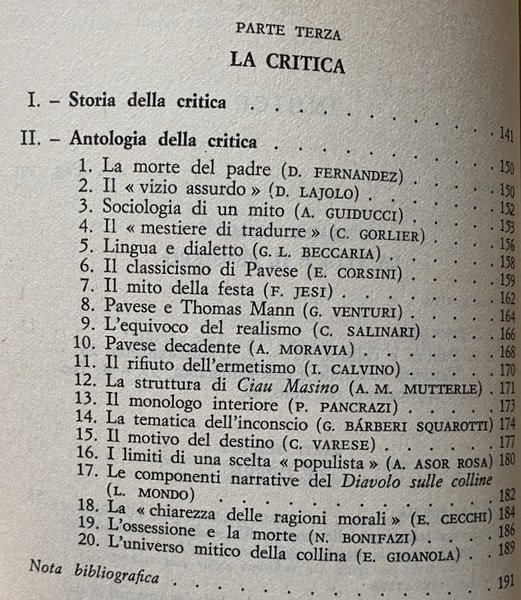 CESARE PAVESE. INTRODUZIONE E GUIDA ALLO STUDIO DELL'OPERA PAVESIANA. STORIA …