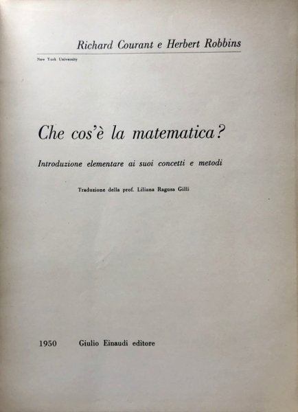 CHE COS'È LA MATEMATICA? INTRODUZIONE ELEMENTARE AI SUOI CONCETTI E …