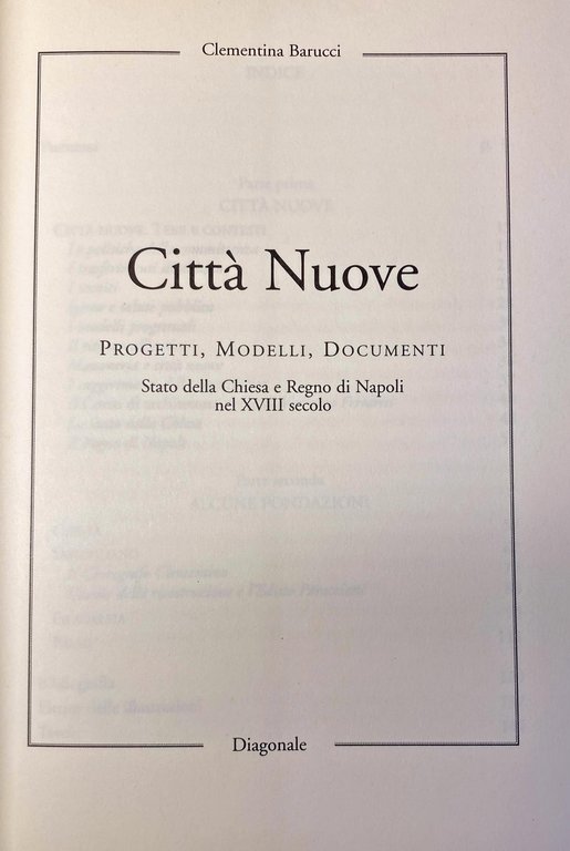 CITTÀ NUOVE. PROGETTI, MODELLI, DOCUMENTI STATO DELLA CHIESA E REGNO …