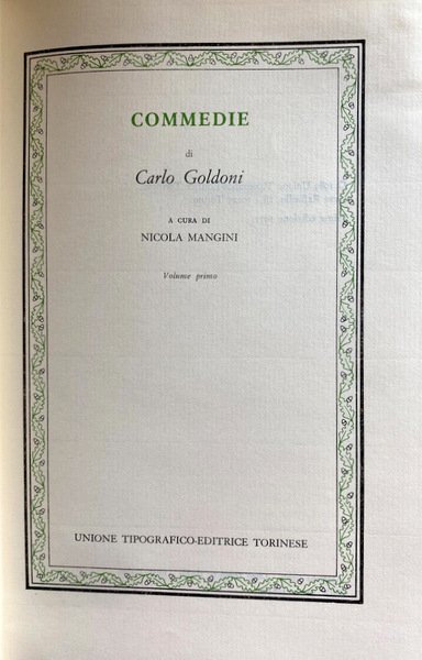 COMMEDIE (VOLUME 1-2-3-). A CURA DI NICOLA MANGINI