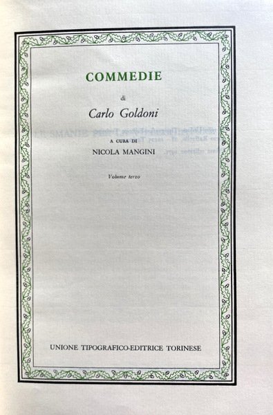 COMMEDIE (VOLUME 1-2-3-). A CURA DI NICOLA MANGINI