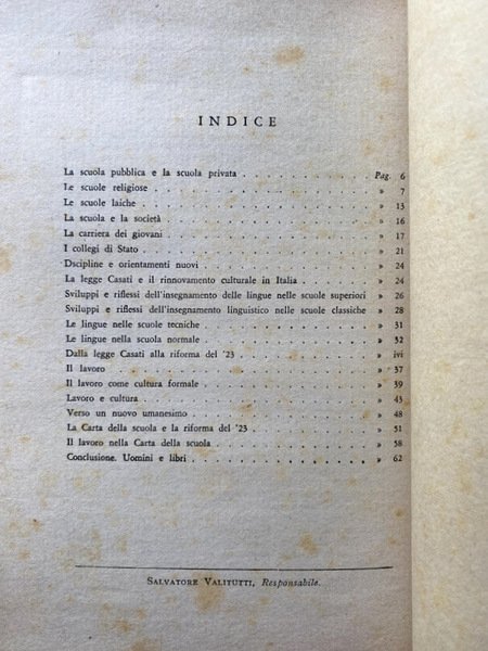 COMMENTO ALLA CARTA DELLA SCUOLA