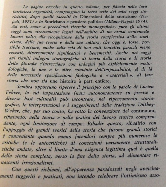 COMPRENSIONE STORICA E CULTURA. REVISIONI STORICISTICHE