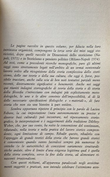 COMPRENSIONE STORICA E CULTURA. REVISIONI STORICISTICHE