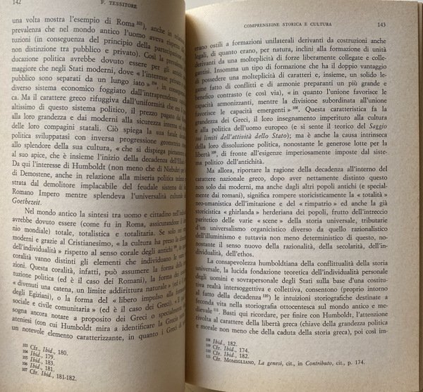 COMPRENSIONE STORICA E CULTURA. REVISIONI STORICISTICHE