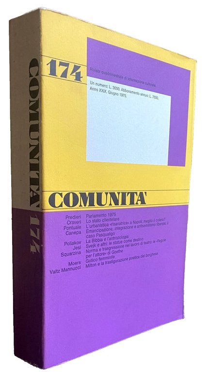 COMUNITÀ N. 174. ANNO XXXII. GIUGNO 1975. RIVISTA DI INFORMAZIONE …