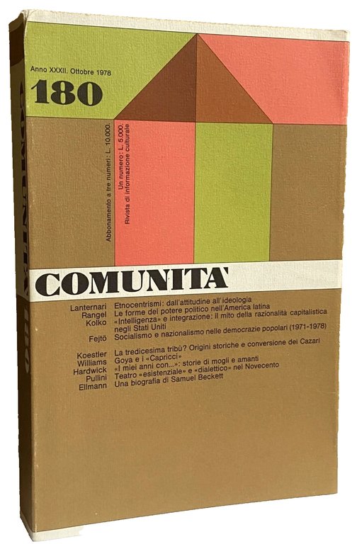 COMUNITÀ 180. RIVISTA DI INFORMAZIONE CULTURALE FONDATA DA ADRIANO OLIVETTI …