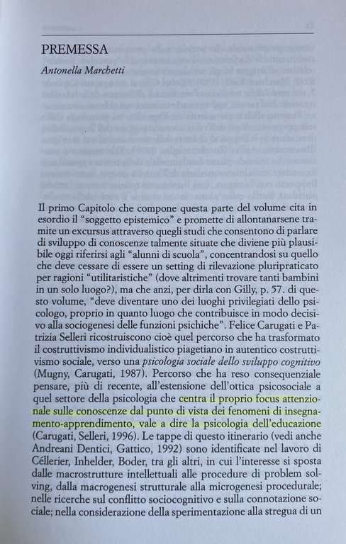 CONOSCENZA, AFFETTI, SOCIALITÁ. VERSO CONCEZIONI INTEGRATE DELLO SVILUPPO