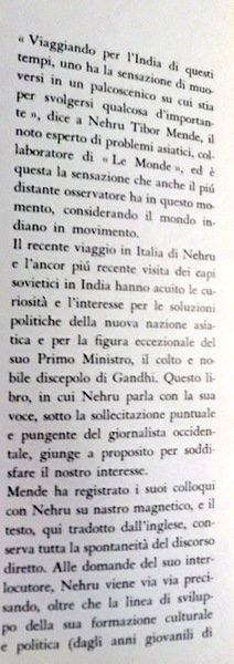 CONVERSAZIONI CON NEHRU