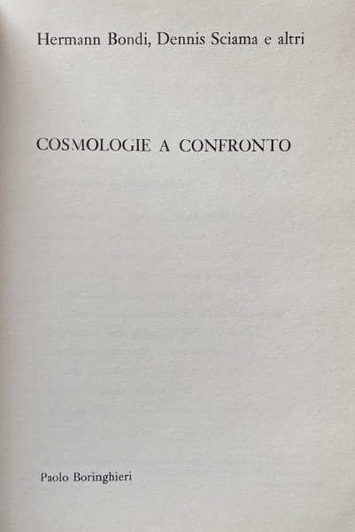 COSMOLOGIE A CONFRONTO