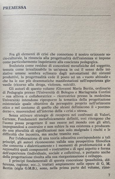 COSTRUIRE L'ESISTENZA. IL RISCATTO DELLA RAGIONE EDUCATIVA