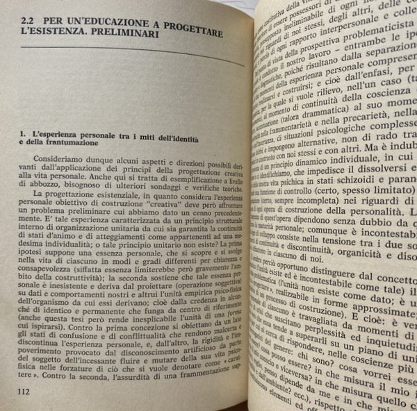 COSTRUIRE L'ESISTENZA. IL RISCATTO DELLA RAGIONE EDUCATIVA