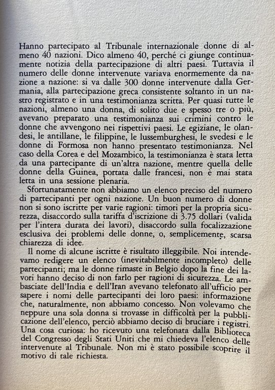 CRIMINI CONTRO LE DONNE. ATTI DEL TRIBUNALE INTERNAZIONALE 4-8 MARZO …