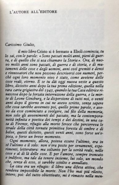 CRISTO SI È FERMATO A EBOLI. CON UNA PRESENTAZIONE DELL'AUTORE