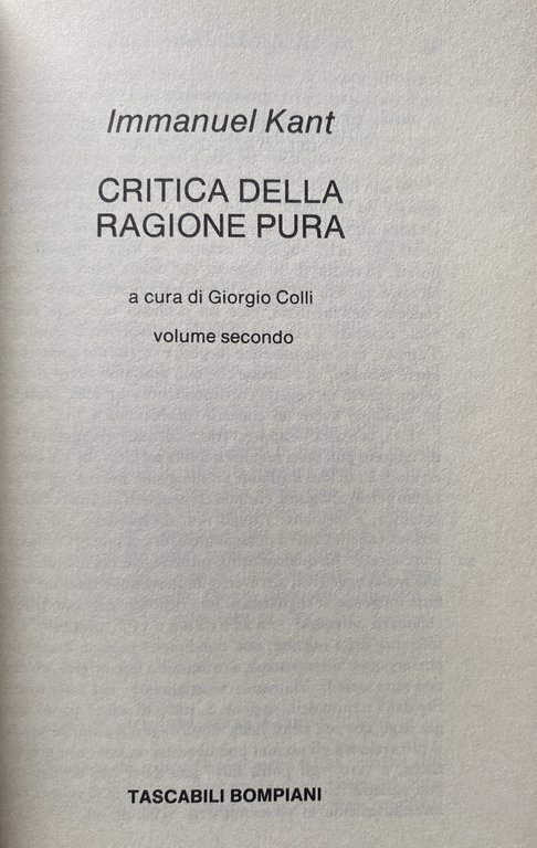 CRITICA DELLA RAGION PURA