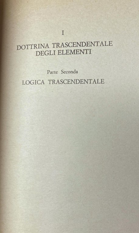 CRITICA DELLA RAGION PURA. (VOLUMI 1-2, Glossario a cura di …