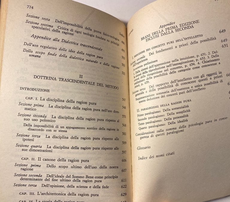 CRITICA DELLA RAGION PURA. (VOLUMI 1-2, Glossario a cura di …