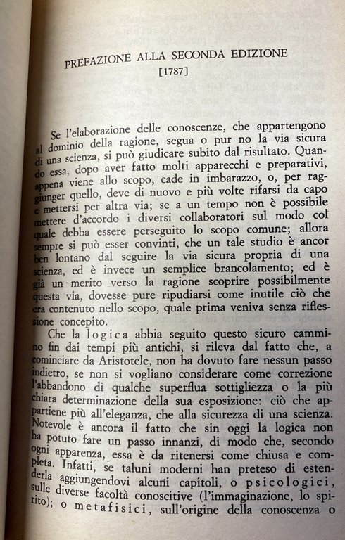 CRITICA DELLA RAGION PURA. (VOLUMI 1-2, Glossario a cura di …