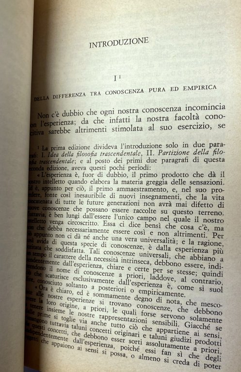 CRITICA DELLA RAGION PURA. (VOLUMI 1-2, Glossario a cura di …