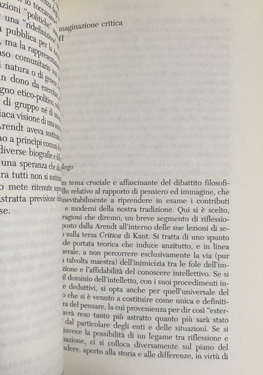 CRITICA DELLA VITA INTIMA. SOGGETTIVITÀ E GIUDIZIO IN HANNAH ARENDT