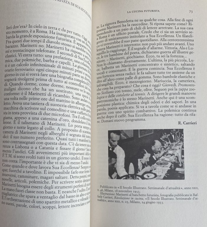 CUCINA FUTURISTA. MANIFESTI TEORICI, MENU E DOCUMENTI.
