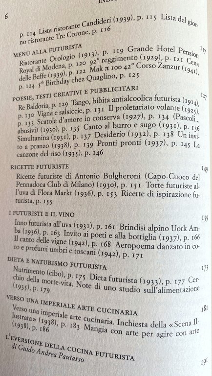 CUCINA FUTURISTA. MANIFESTI TEORICI, MENU E DOCUMENTI.