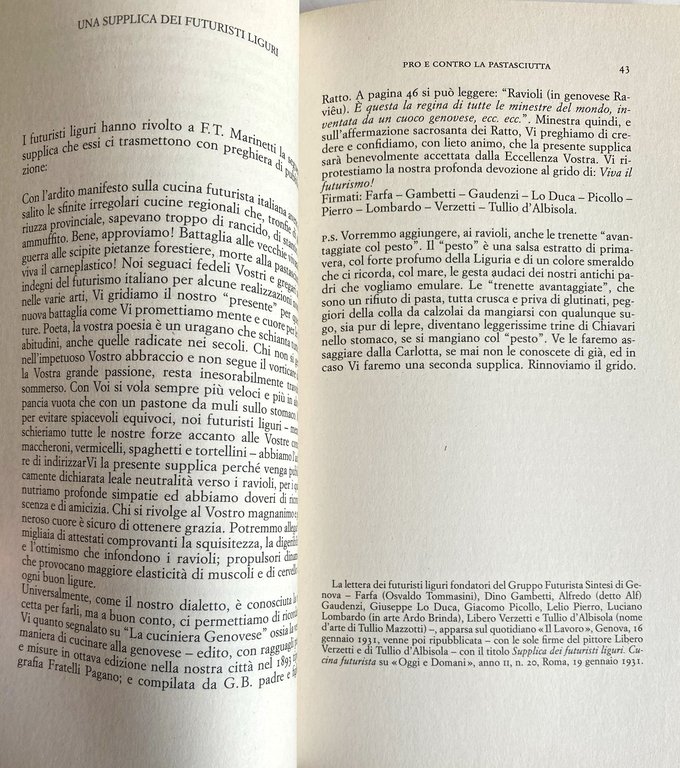 CUCINA FUTURISTA. MANIFESTI TEORICI, MENU E DOCUMENTI.