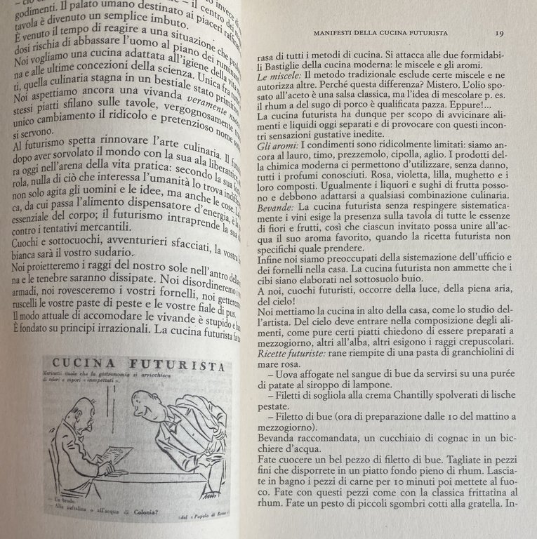 CUCINA FUTURISTA. MANIFESTI TEORICI, MENU E DOCUMENTI.